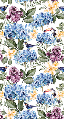 Blackout roller blind for window Toucans and flowers