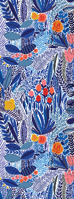 Fabric roller blind for window Colorful plants
