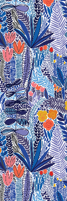 Fabric roller blind for window Colorful plants