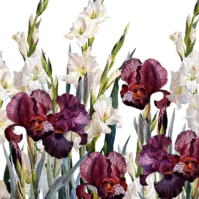 Fabric roller blind for window little flowers pattern