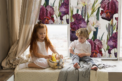 Fabric roller blind for window Little flowers
