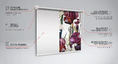 Fabric roller blind for window little flowers pattern