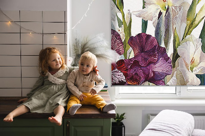 Fabric roller blind for window little flowers pattern
