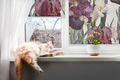 Fabric roller blind for window Little flowers