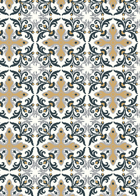 Blackout roller blind Moroccan tile