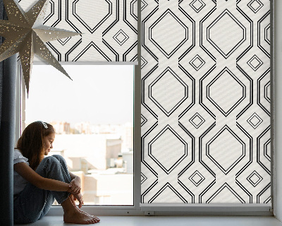 Fabric roller blind for window Rhombus illusion design