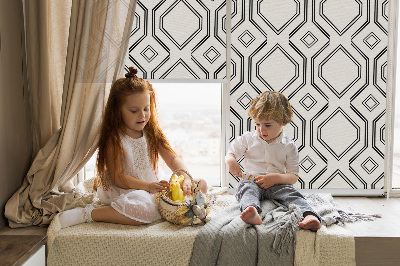 Fabric roller blind for window Rhombus illusion