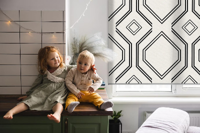 Fabric roller blind for window Rhombus illusion