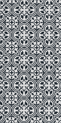 Blackout roller blind with Portuguese tile pattern