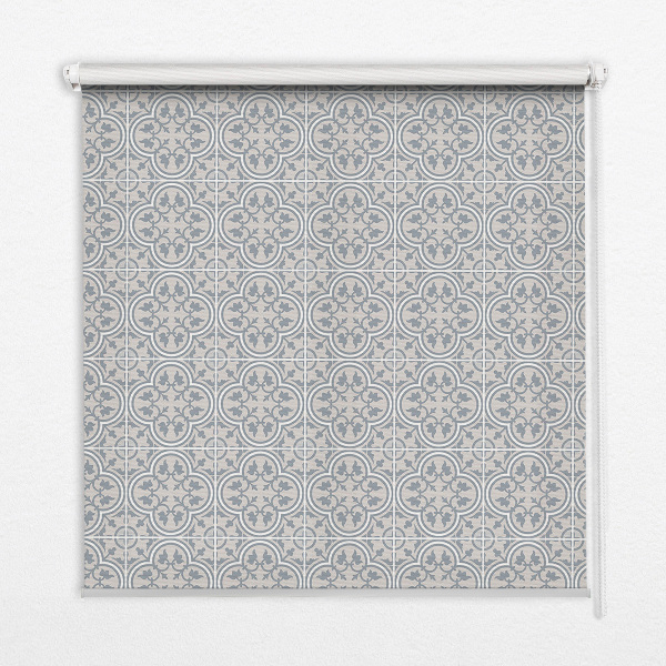 Fabric roller blind for window Portuguese tile pattern