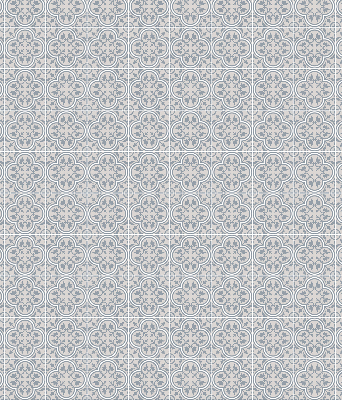 Fabric roller blind for window Portuguese tile pattern
