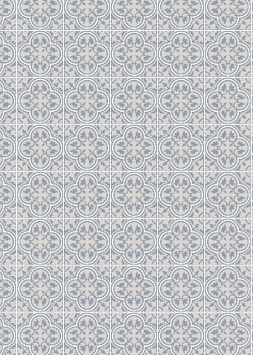 Fabric roller blind for window Portuguese tile