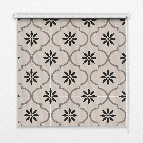 Blackout roller blind for window Moroccan flower-shaped tile