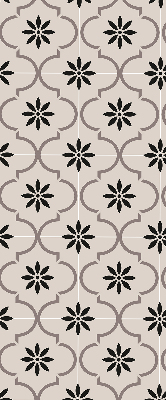 Blackout roller blind with a Moroccan flower-shaped tile pattern