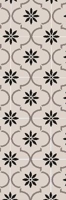 Blackout roller blind with a Moroccan flower-shaped tile pattern