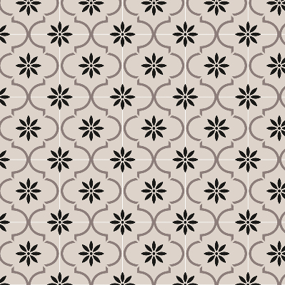 Blackout roller blind for window Moroccan flower-shaped tile