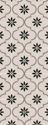 Blackout roller blind with a Moroccan flower-shaped tile pattern