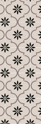 Blackout roller blind with a Moroccan flower-shaped tile pattern