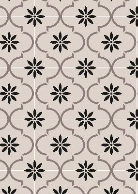 Blackout roller blind for window Moroccan flower-shaped tile