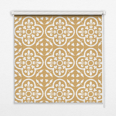 Fabric roller blind for window Portuguese folk pattern tile