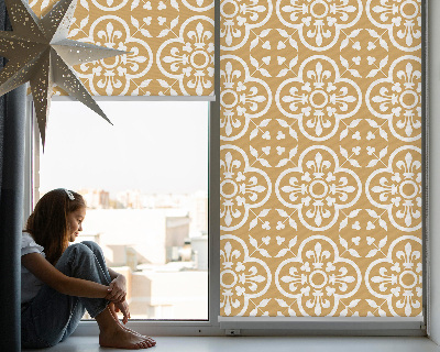 Fabric roller blind for window Portuguese folk pattern tile