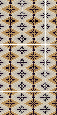 Fabric roller blind for window Flower in a rhombus