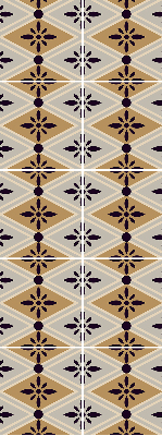 Fabric roller blind for window flower in a rhombus print