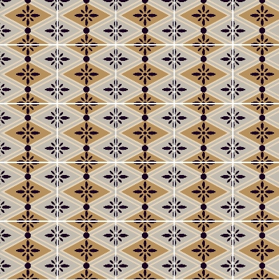 Fabric roller blind for window Flower in a rhombus