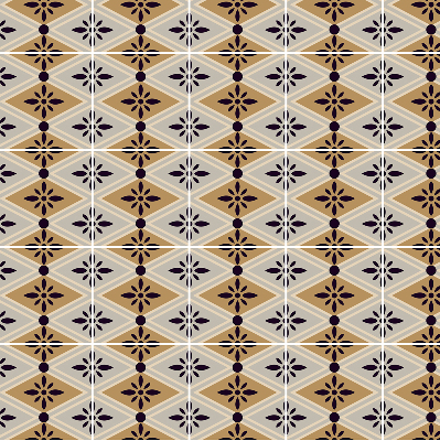 Fabric roller blind for window Flower in a rhombus