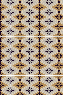 Fabric roller blind for window Flower in a rhombus