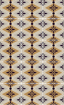 Fabric roller blind for window Flower in a rhombus