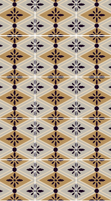 Fabric roller blind for window Flower in a rhombus