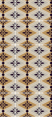 Fabric roller blind for window Flower in a rhombus