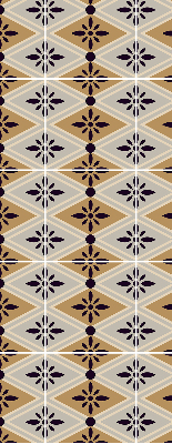 Fabric roller blind for window Flower in a rhombus