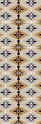 Fabric roller blind for window Flower in a rhombus
