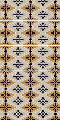 Fabric roller blind for window Flower in a rhombus