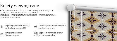 Fabric roller blind for window flower in a rhombus print
