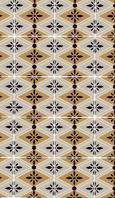 Fabric roller blind for window Flower in a rhombus