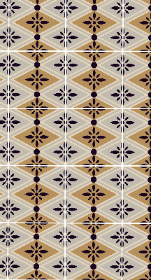 Fabric roller blind for window Flower in a rhombus
