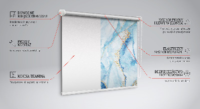 Blackout roller blind for window Blue marble