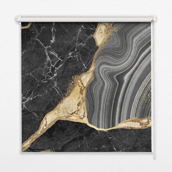 Blackout roller blind Black marble