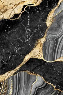 Blackout roller blind in black marble