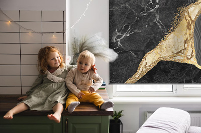 Blackout roller blind Black marble