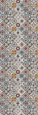 Fabric roller blind for window with decorative rhombuses pattern