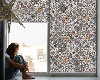 Fabric roller blind for window Decorative rhombuses