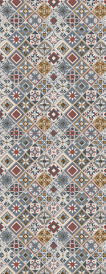 Fabric roller blind for window with decorative rhombuses pattern