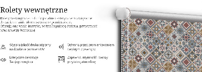 Fabric roller blind for window Decorative rhombuses