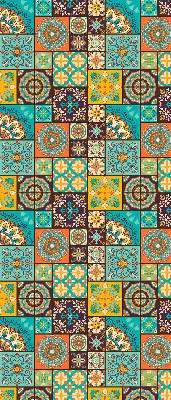 Blackout roller blind with colorful mandala pattern
