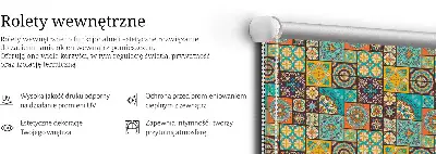 Blackout roller blind with colorful mandala pattern