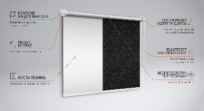 Blackout roller blind Elements on a black background